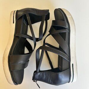 Eileen Fisher Skip Leather Sneaker Sandal